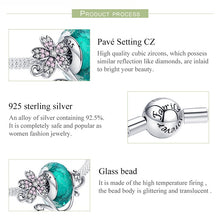 Load image into Gallery viewer, 925 Sterling Silver Daisy Flower Green Glass Bracelets
