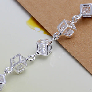 Classic White Crystal Lattice Bracelet