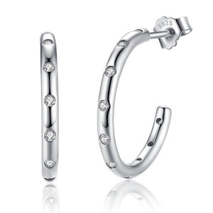 925 Sterling Silver Droplets Stackable Classic Earrings