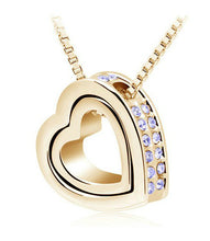 Load image into Gallery viewer, Double Heart Pendant Sweater chain Necklace