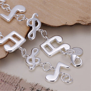 Silver Musical Note Women Bracelets