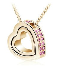 Load image into Gallery viewer, Double Heart Pendant Sweater chain Necklace