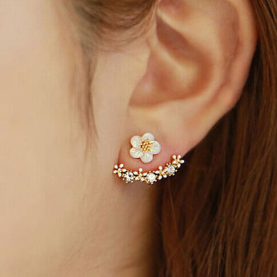 Flower Crystal Women Stud Earrings