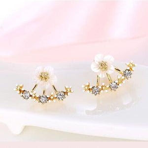 Flower Crystal Women Stud Earrings
