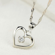Load image into Gallery viewer, 925 Sterling Silver Cubic Zirconia Love Pendant Necklace