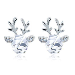 Antler Crystal Three-Dimensional Earrings