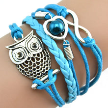 Load image into Gallery viewer, Multilayer Owl Pearl Leather Bracelet