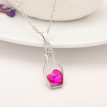 Load image into Gallery viewer, Love Drift Bottles Heart Crystal Pendants Necklace